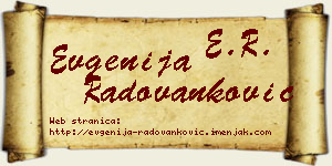 Evgenija Radovanković vizit kartica
